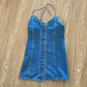 Denim jean mini dress